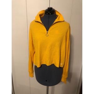 Hollister 1/4 zip cropped ribbed long sleeve